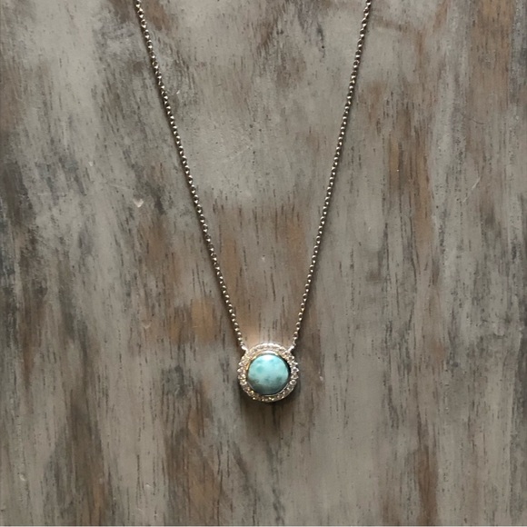 Larimar CZ Sterling Silver Necklace - Picture 9 of 9